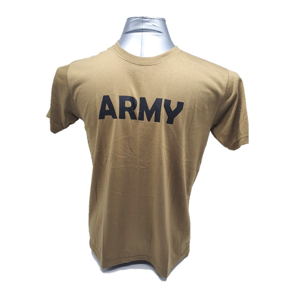 Cotton R/N Army T-Shirt Brown #1137BR