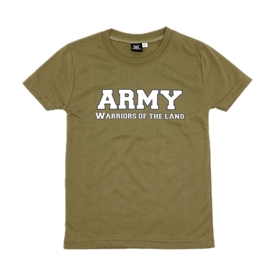 Kids Army Warrior Of The Land R/N Brown T-shirt #1753BR