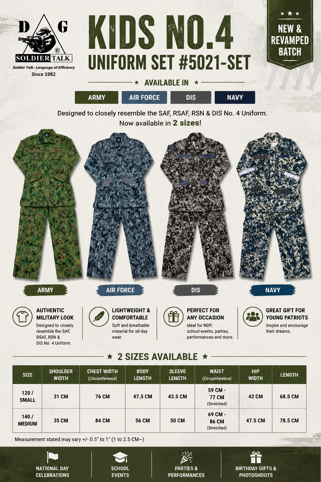 Kids No. 4 Uniform Full Set #5021-SET