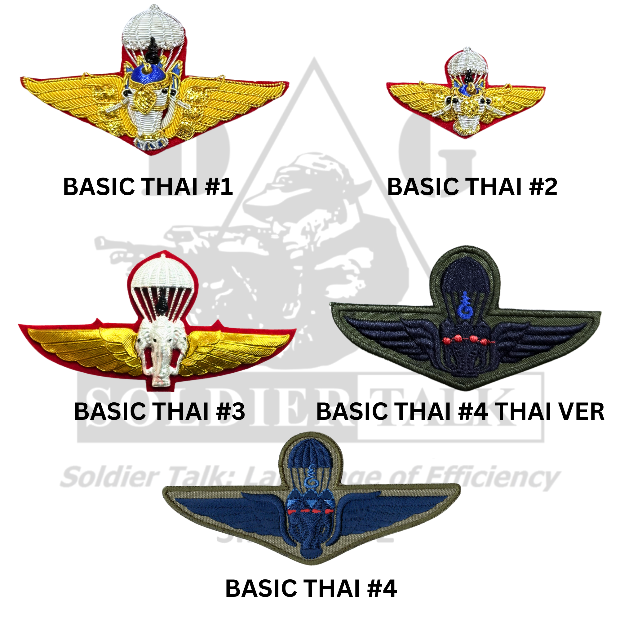 Basic Thai Airborne Badges #1412