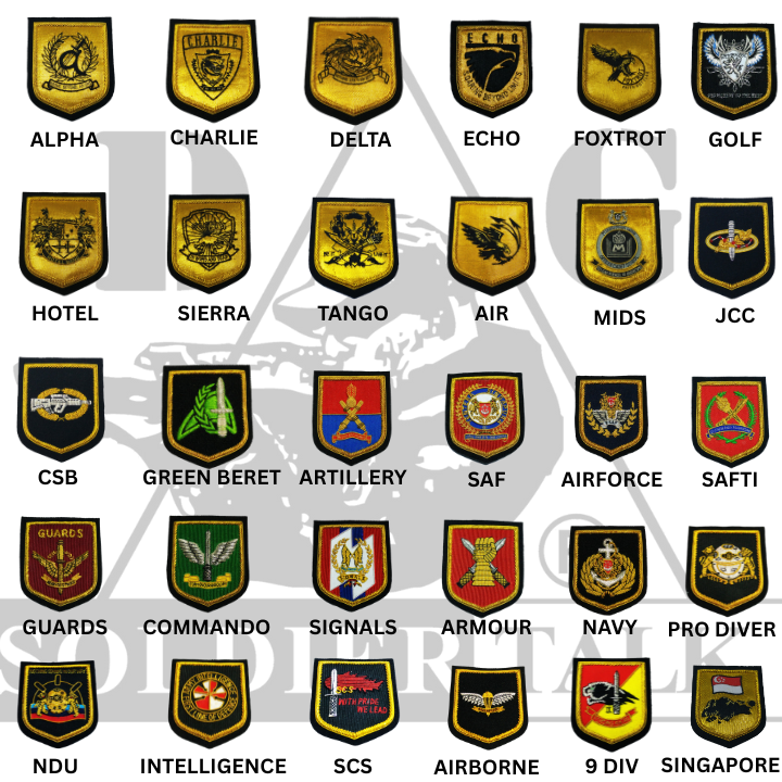 Hand Embroidered Sword Case Shield Badges (For SAF) #1463