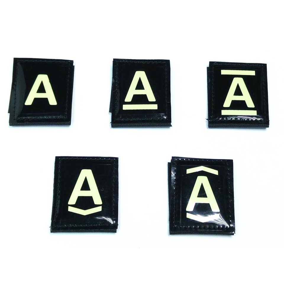 Glow in the Dark A Helmet  Markers / Patches