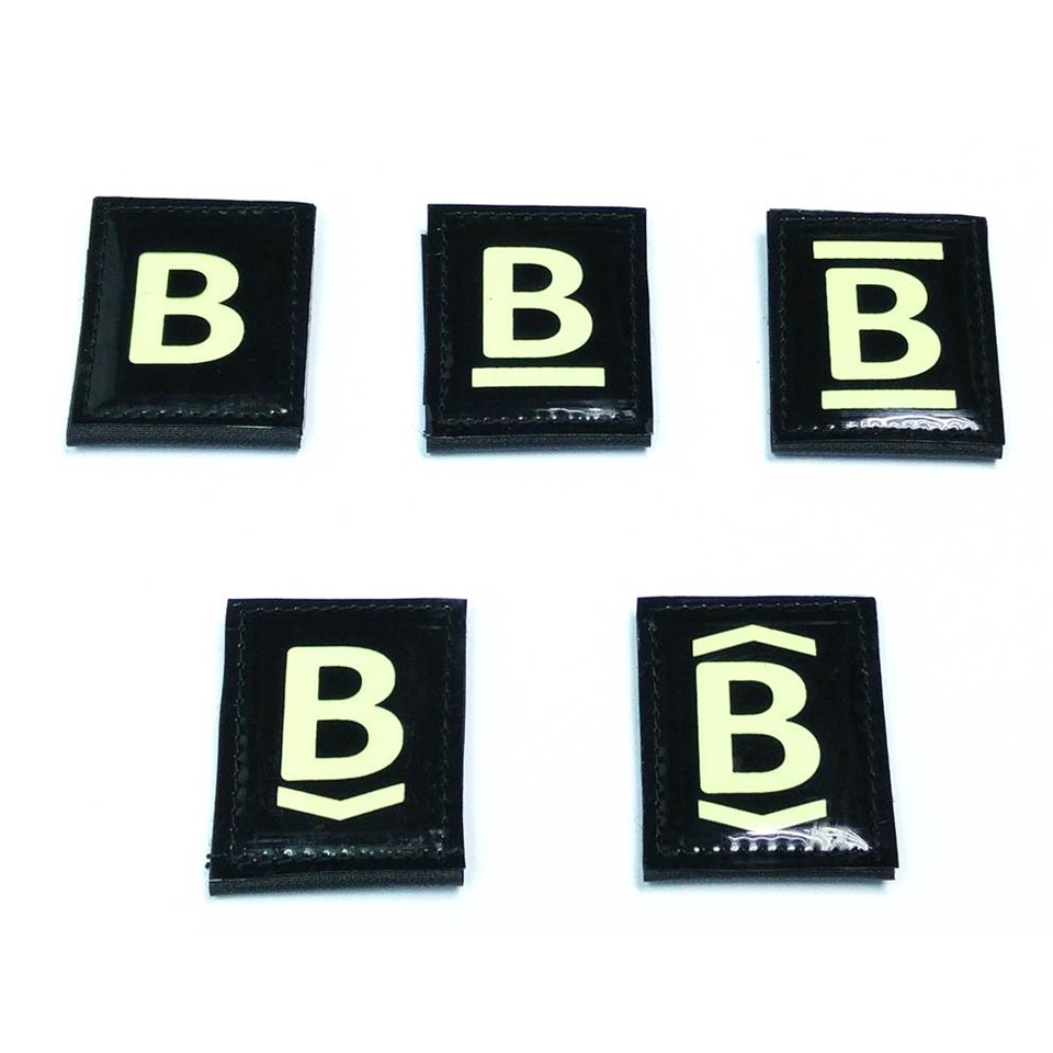 Glow in the Dark B Helmet  Markers / Patches
