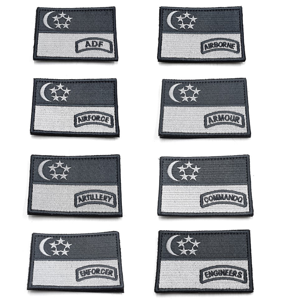 Black Singapore Patches with Inner Chevron Tag #1678