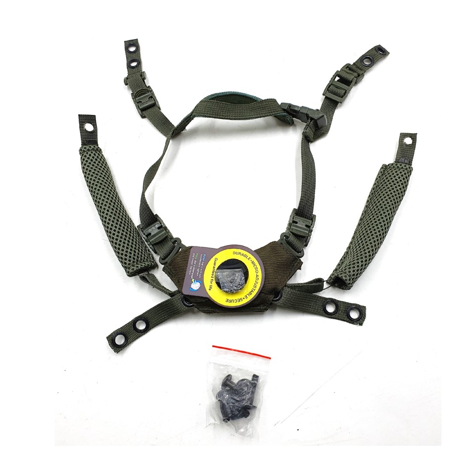 Adjustable Green Chin Strap for SAF Helmet