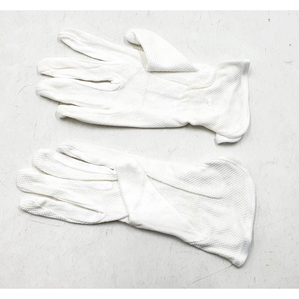 Short White Gloves with Non-slip beads