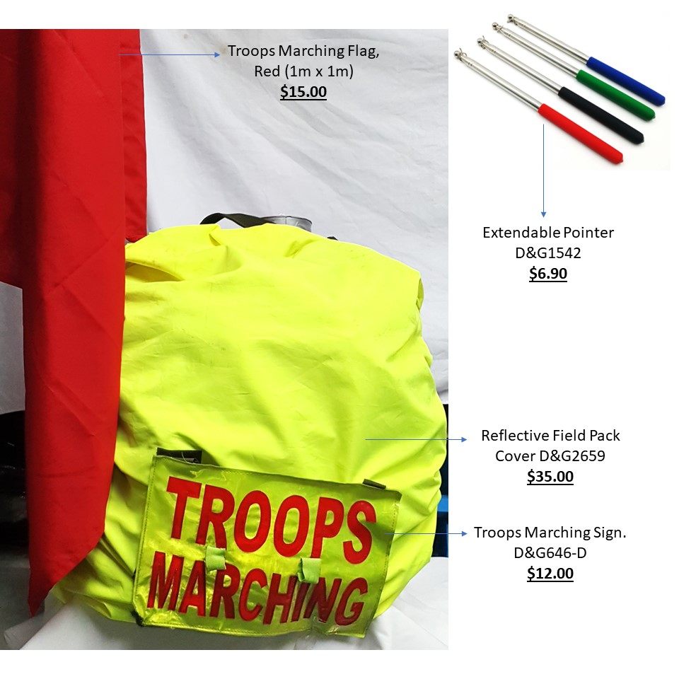 Troops Marching Red Flag (1m x 1m)