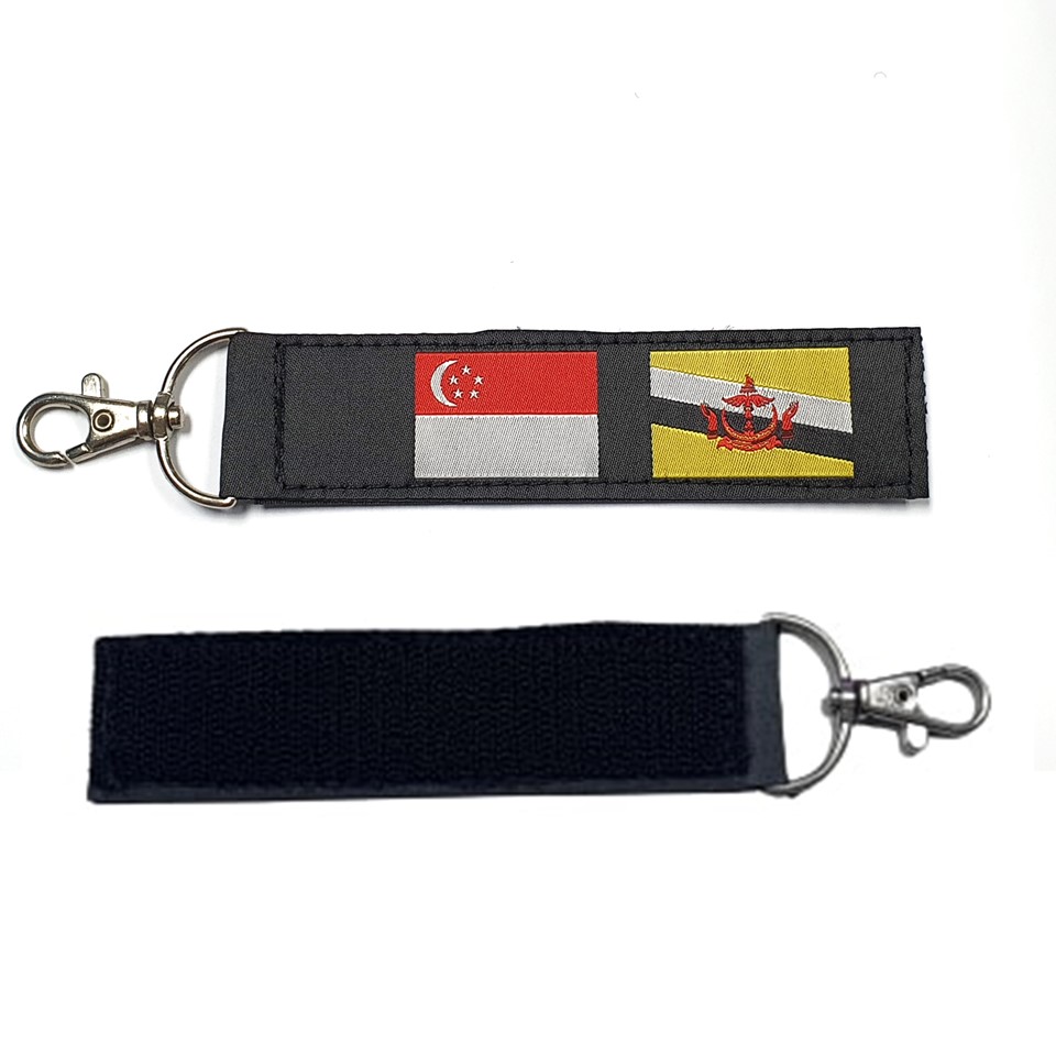Singapore and Brunei Flag Streamer with Velcro