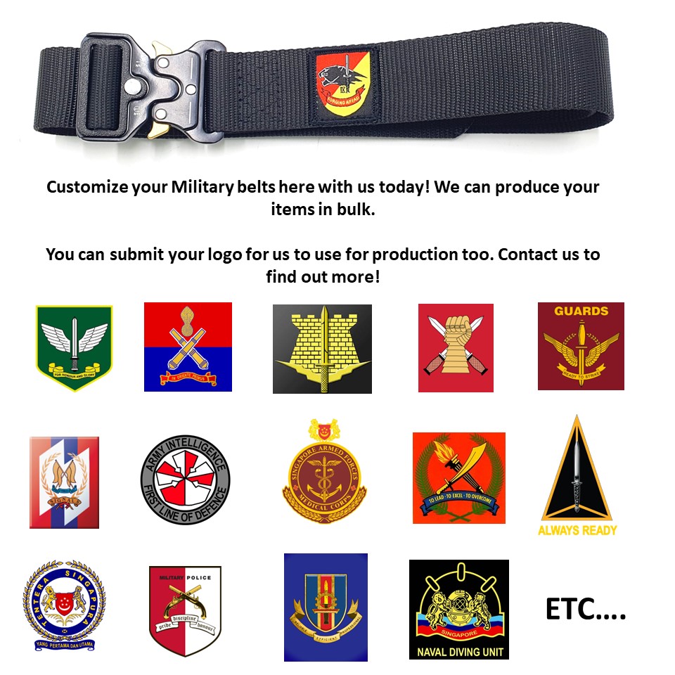 Customized Military Belt with unit logo (view only)