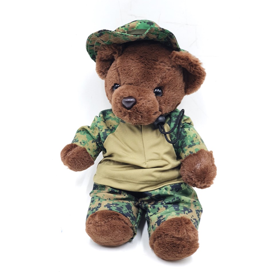 Brown bear with Hybrid Uniform and Jungle Hat
