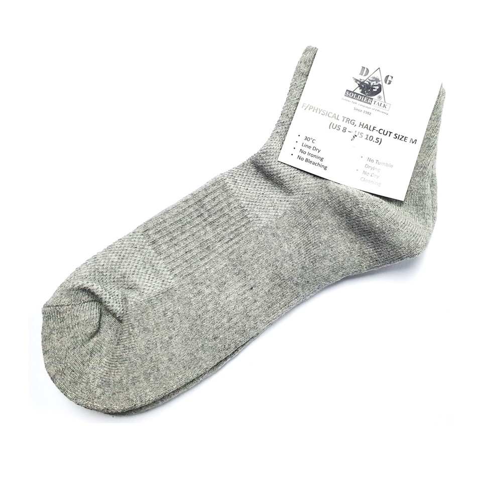 Half Cut Grey Socks Sz M, #1697GY