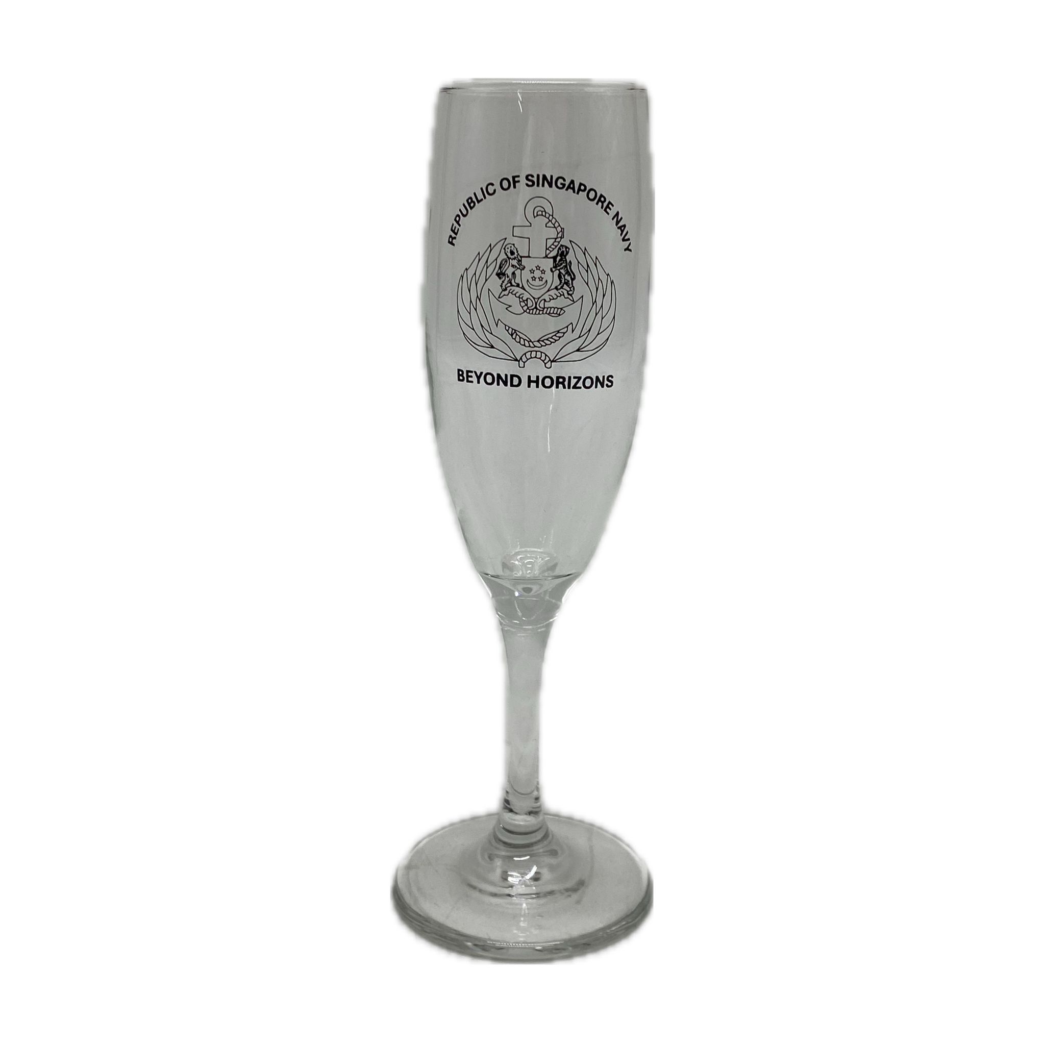 Republic of Singapore Navy Champagne Flute Style Wine Glass