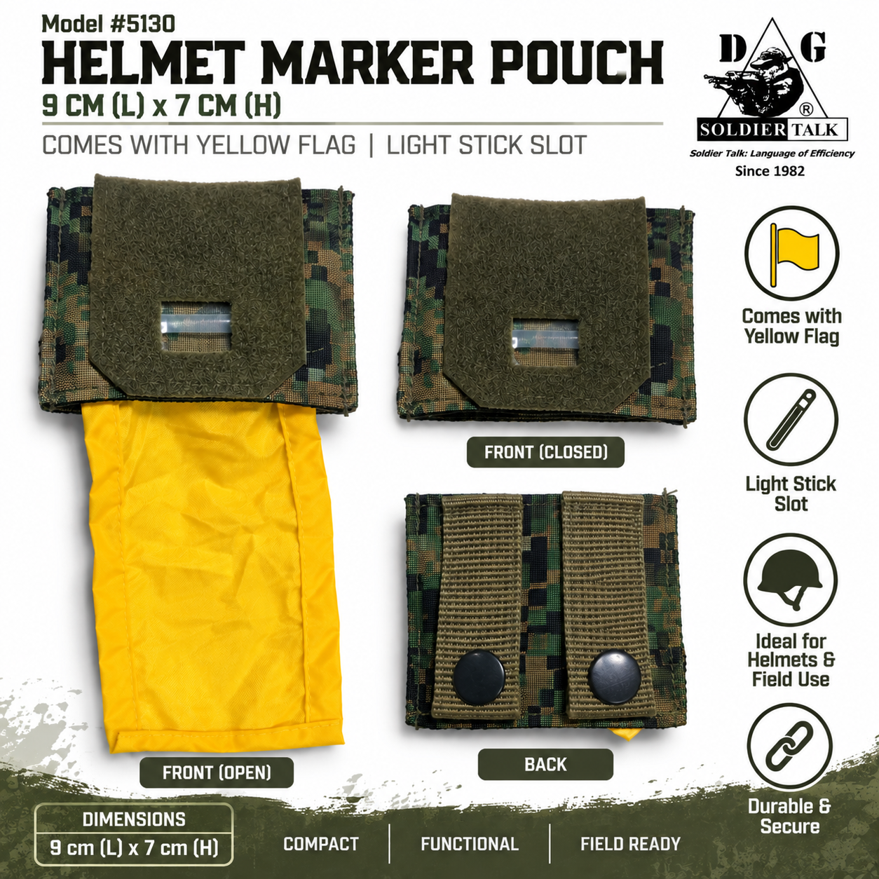 (PRE-ORDER EARLY OCTOBER) Helmet Marker with Yellow Flag and Light Stick Holder #5130