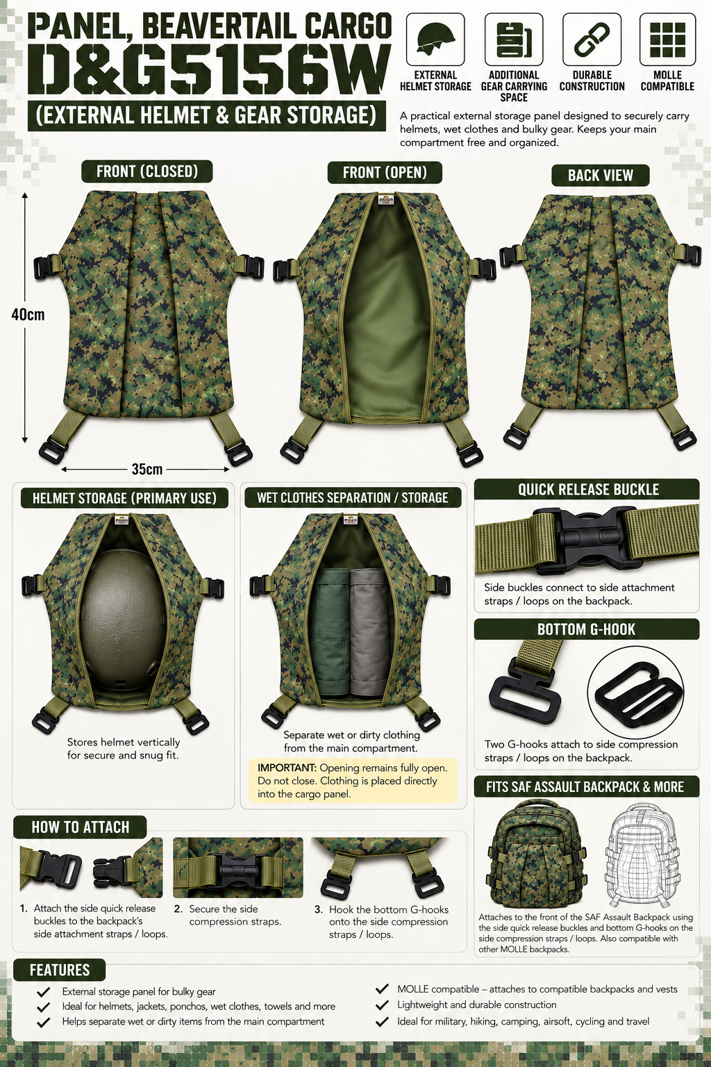 BEAVER TAIL CARGO PANEL – EXTERNAL HELMET & GEAR STORAGE PANEL #5156W