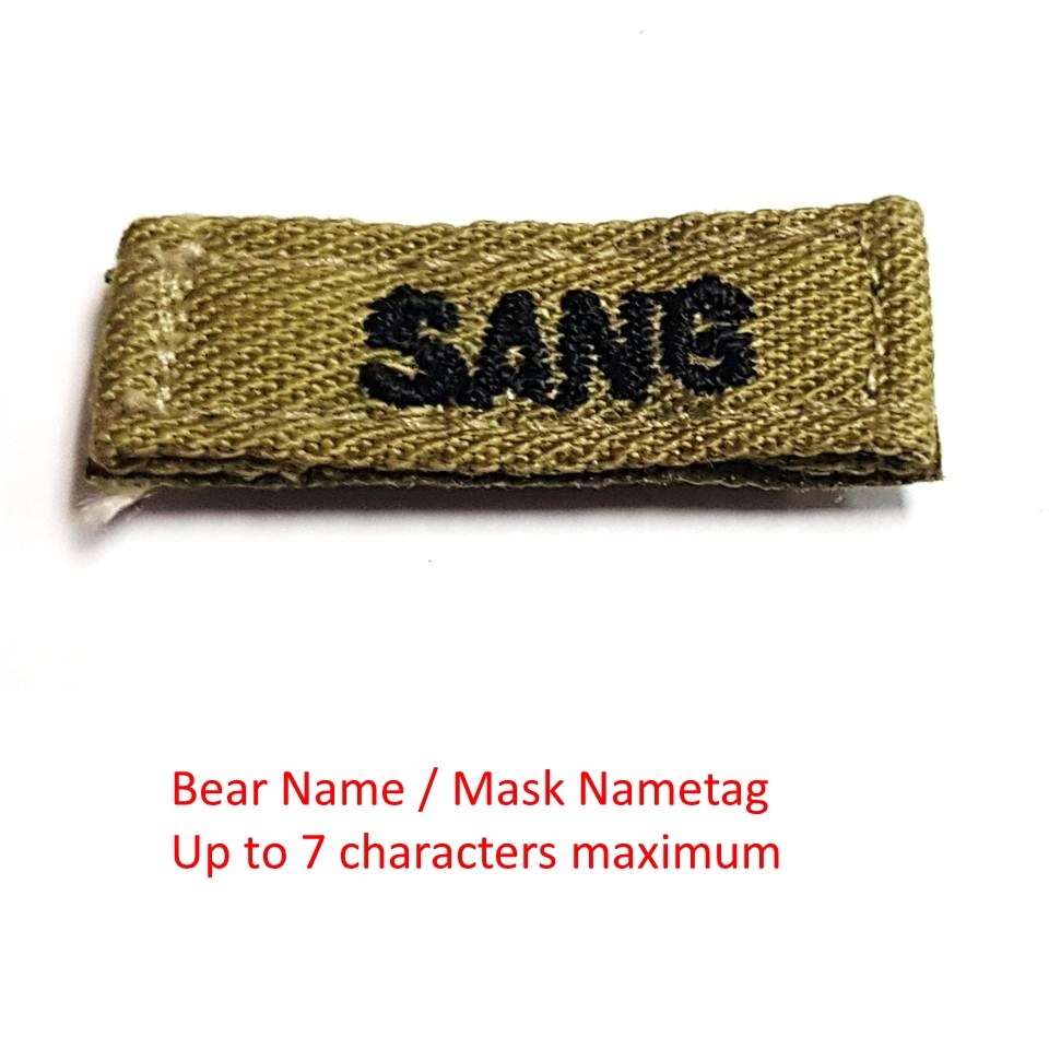 Customized Bear or Mask nametag No1 & No4 Uniform