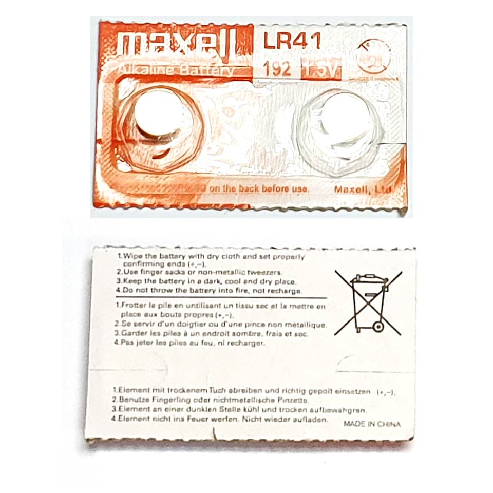Maxell LR41 Battery (2pcs) for Thermometer