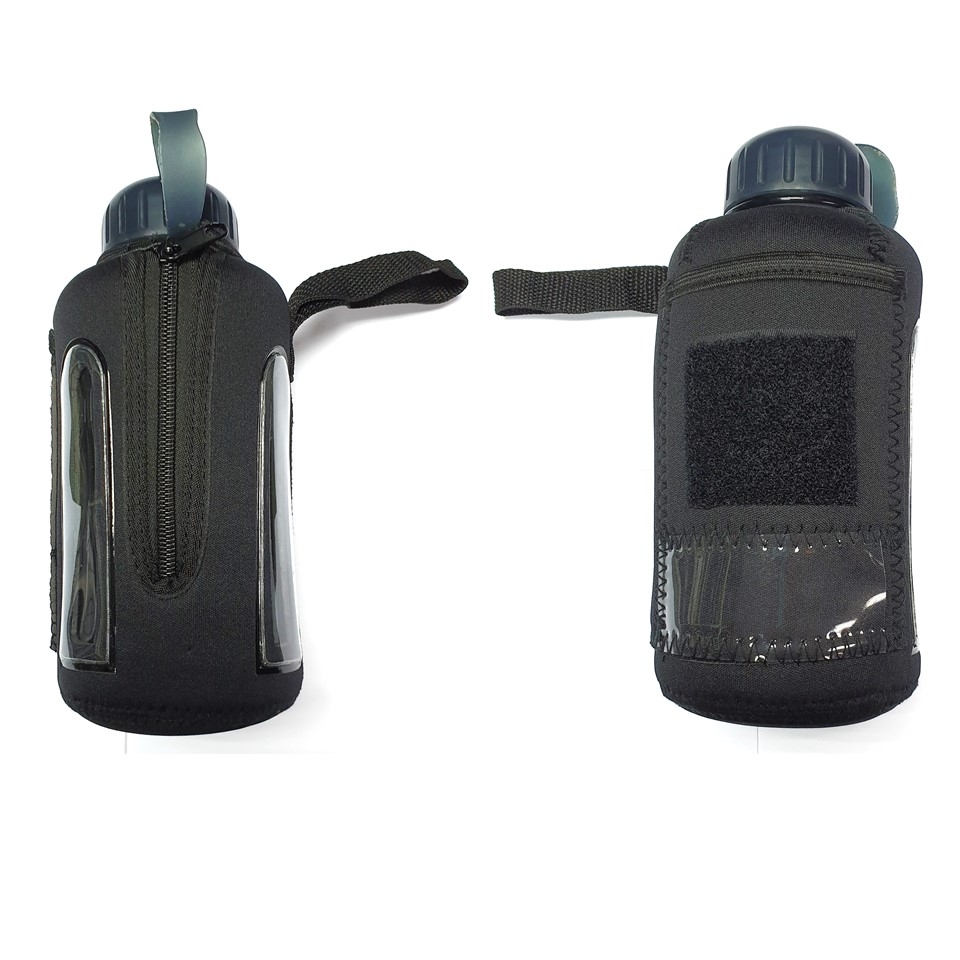Black Neoprene Water Bottle Pouch with Velcro #3539B